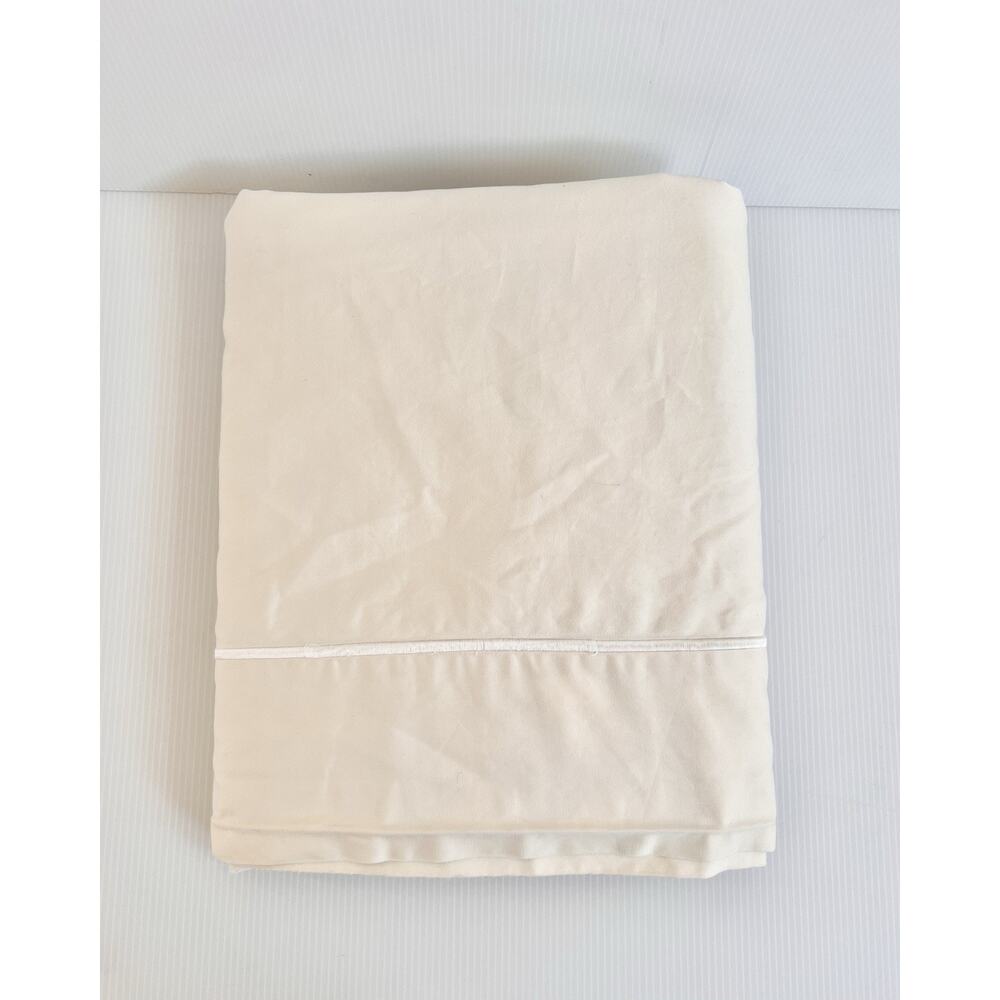 Court of Versailles King Flat Sheet Cream Ivory Color 100% Cotton